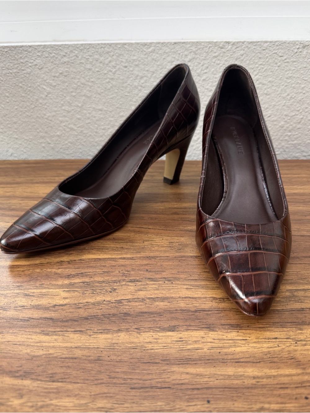 Everlane Brown Croc Banana Pump